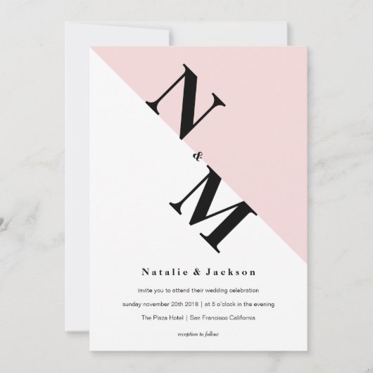 Modern Initiaal Weddenschap Kaart (Voorkant)