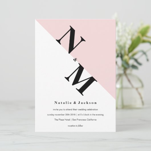 Modern Initiaal Weddenschap Kaart (Staand voorkant)