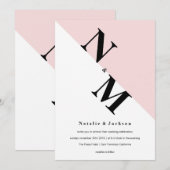 Modern Initiaal Weddenschap Kaart (Voorkant / Achterkant)