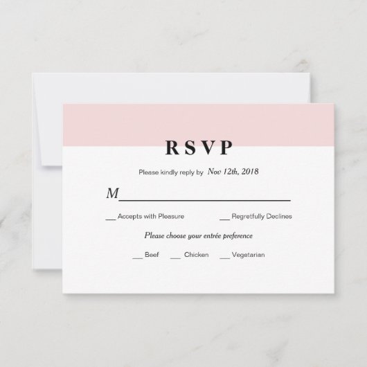 Modern Initiaal Wedding RSVP-kaart RSVP Kaartje (Voorkant)