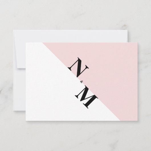 Modern Initiaal Wedding RSVP-kaart RSVP Kaartje (Achterkant)