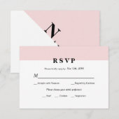 Modern Initiaal Wedding RSVP-kaart RSVP Kaartje (Voorkant / Achterkant)