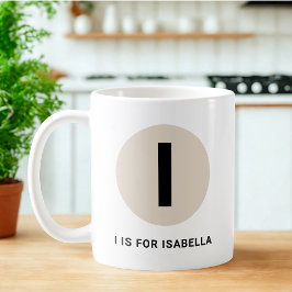 Modern Initial Mug – “I is for [Name]” Design Koffiemok