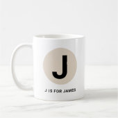 Modern Initial Mug – “J is for [Name]” Design Koffiemok (Links)