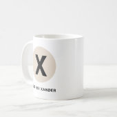Modern Initial Mug – “X is for [Name]” Design Koffiemok (Voorkant links)