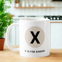 Modern Initial Mug – “X is for [Name]” Design Koffiemok