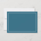 Modern Initial Patina Blue Border Stationery Notitiekaartje (Achterkant)