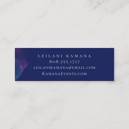 Modern Ink Blotch Blue Mini Visitekaartje (Achterkant)
