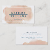 MODERN INK stijlvolle geverfde blush roze waterver Visitekaartje (Voorkant / Achterkant)