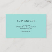 Modern inktpatroon - Turquoise Black White Visitekaartje (Achterkant)