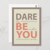 Modern Inspiration Quote Durf je Briefkaart te zij (Voorkant / Achterkant)