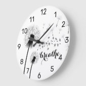 Modern Inspirerend citaat BREATHE Dandelion Grote Klok (Hoek)
