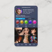 Modern Instagram Donkerblauw Marine Monogram Visitekaartje (Voorkant)