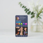 Modern Instagram Donkerblauw Marine Monogram Visitekaartje (Staand voorkant)
