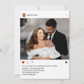 Modern Instagram Frame Custom Photo Wedding  Kaart (Voorkant)