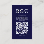 Modern Instagram geïnspireerd Monogram Midnight Bl Visitekaartje (Achterkant)