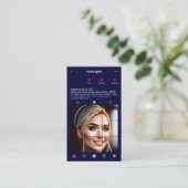 Modern Instagram geïnspireerd Monogram Midnight Bl Visitekaartje (Staand voorkant)