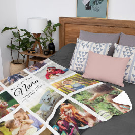 Modern Instagram Nana Photo Collage Grandma Fleece Deken