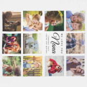 Modern Instagram Nana Photo Collage Grandma Fleece Deken (Voorkant (Horizontaal))