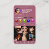 Modern Instagram Professioneel Monogram Roze Wit Visitekaartje (Voorkant)