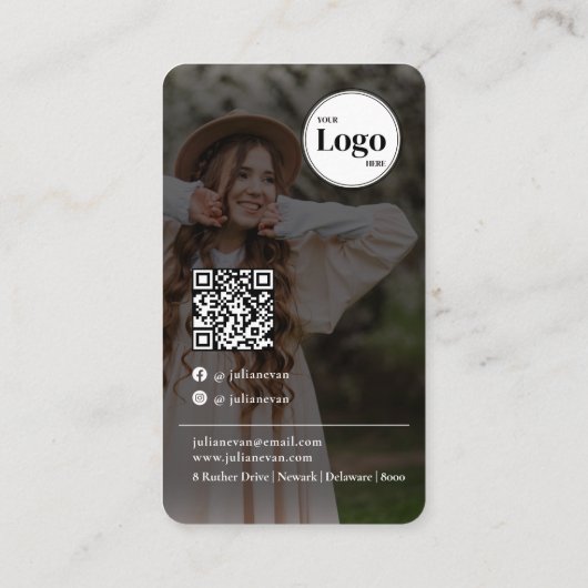 Modern Instagram profiel foto zwart Visitekaartje (Achterkant)