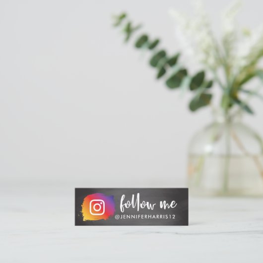 Modern Instagram Qr Code Mini Visitekaartje (Staand voorkant)