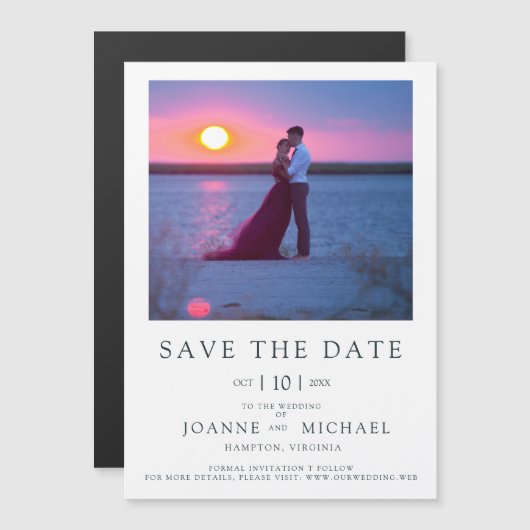 Modern Instant Photo Couple Save the Date Wedding (Voorkant / Achterkant)