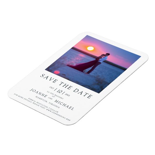 Modern Instant Photo Couple Save the Date Wedding Magneet (Linkerzijde)