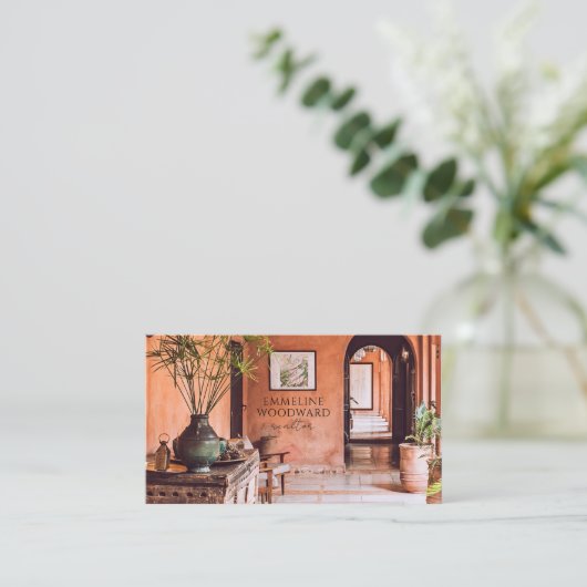 Modern interieur makelaar onroerend goed visitekaartje (Staand voorkant)