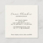 Modern Interior Designer Vierkante Visitekaartje (Achterkant)