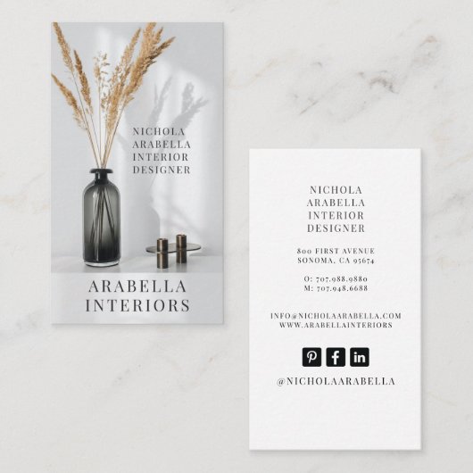 Modern Interior Designer Visitekaartje (Voorkant / Achterkant)