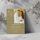 Modern Intersecting Lines Photo Wedding Invitation Kaart