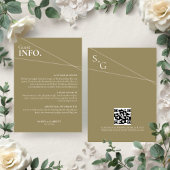 Modern Intersecting Lines Wedding Guest Info Card Informatiekaartje