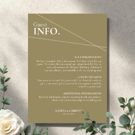 Modern Intersecting Lines Wedding Guest Info Card Informatiekaartje