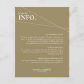 Modern Intersecting Lines Wedding Guest Info Card Informatiekaartje (Voorkant)