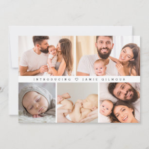 Modern Introducing Baby dank u Foto's Geboorte Aankondiging