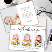 Modern Introducing Baby Newborn 3 fotocollage Aankondiging