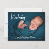 Modern Introduction baby boy foto Name Magnetische Uitnodiging (Voorkant)