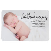 Modern Introduction Baby Foto aankondiging Magneet (Horizontaal)