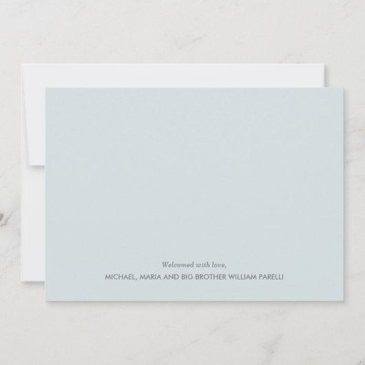 Modern Introduction Boy Photo Birth Announcement (Achterkant)