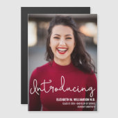 Modern Introduction Doctor Afstuderen Magnetische Uitnodiging (Voorkant / Achterkant)