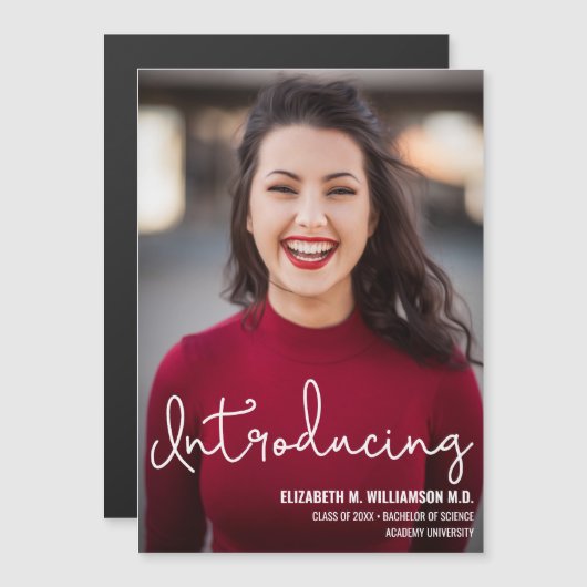 Modern Introduction Doctor Afstuderen Magnetische Uitnodiging (Voorkant / Achterkant)