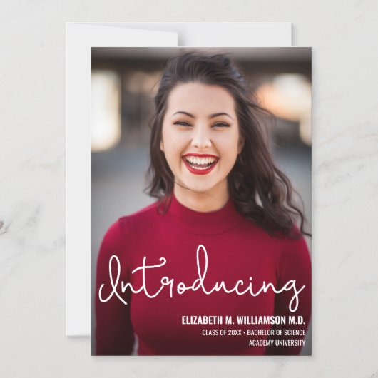 Modern Introduction Doctor Afstuderen Magnetische Uitnodiging (Voorkant)