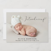 Modern Introduction Photo Birth Aankondiging (Voorkant)