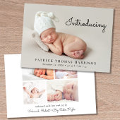 Modern Introduction Photo Birth Announcement Aankondiging