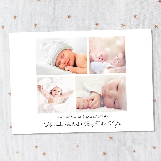 Modern Introduction Photo Birth Announcement Aankondiging