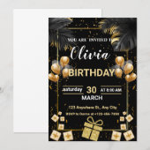 Modern Invitation Sjabloon voor een volwassenenver Kaart (Voorkant / Achterkant)