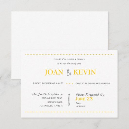Modern Invitation Suite Brunch Card Kaart (Voorkant / Achterkant)