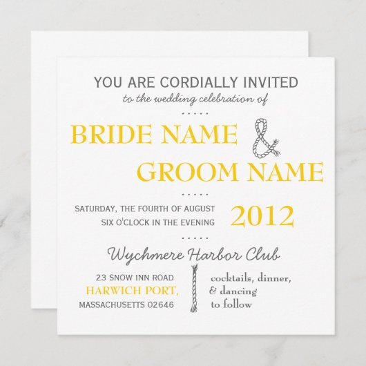 Modern Invitation Suite Wedding Invite Kaart (Voorkant / Achterkant)