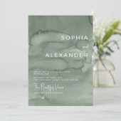 Modern Invitation Watercolor Wedding.   Kaart (Staand voorkant)